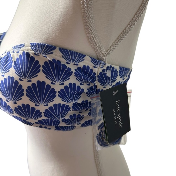KATE SPADE Blueberry Shell Print Bandeau Bikini swim Top & Bottom set NWT - Picture 5 of 12